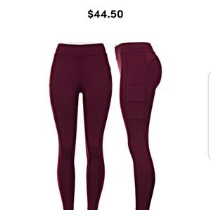 Burgundy Popfit Leggings
